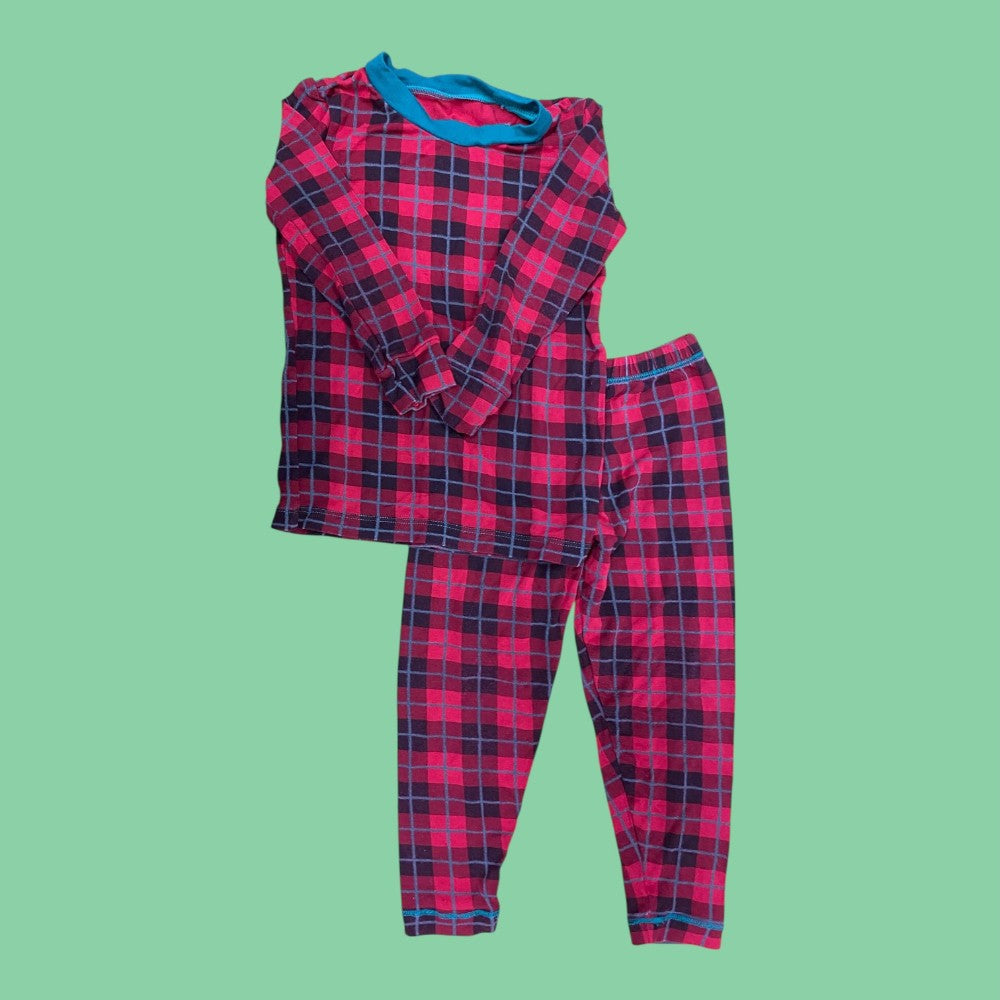 kickee pants red plaid jammies 2y