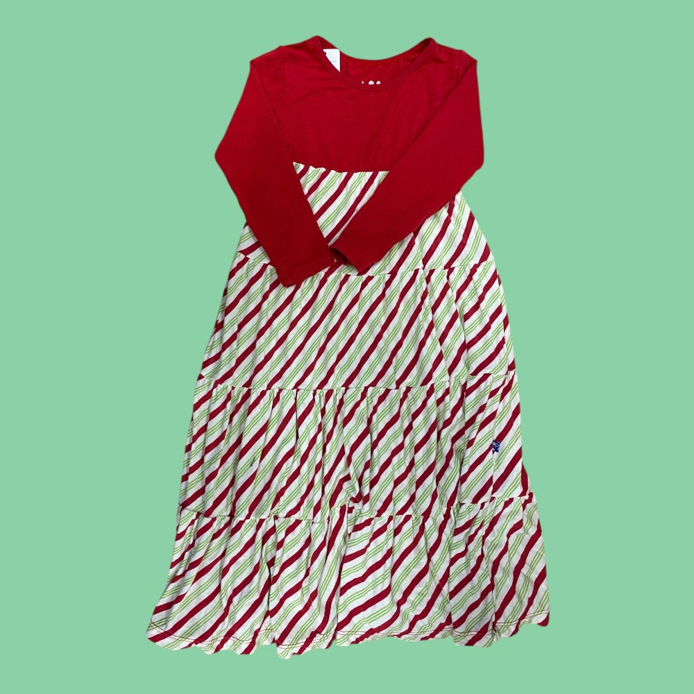 kickee pants red striped dress 3y