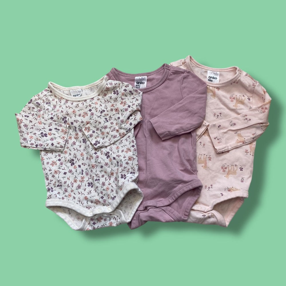 anko set of bodysuits 0-3m