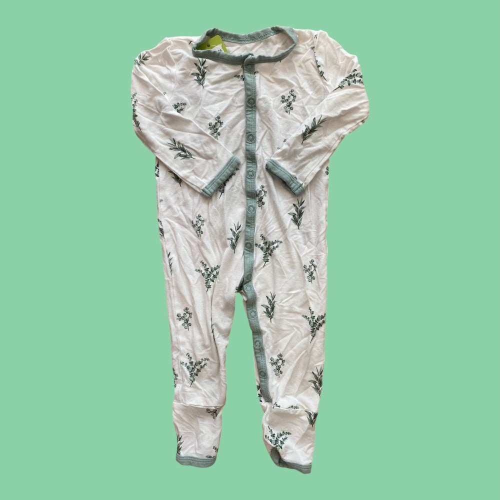 kyte snap eucalyptus romper 6-12m