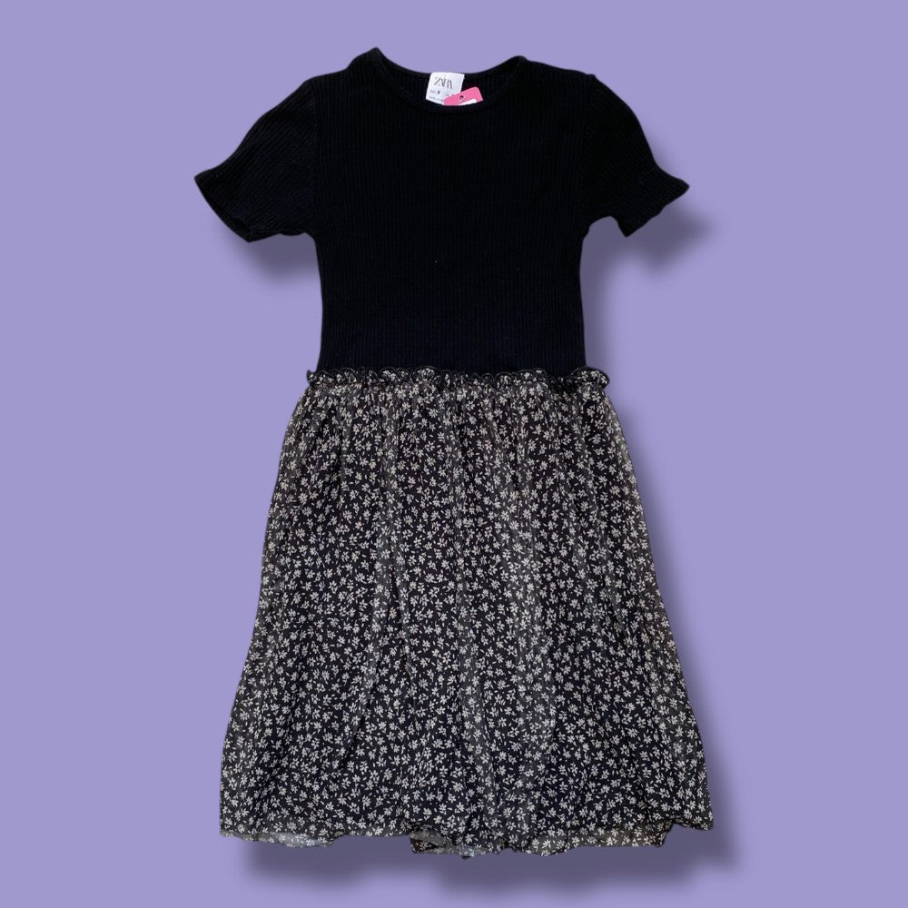 zara black ribbed dress 9y
