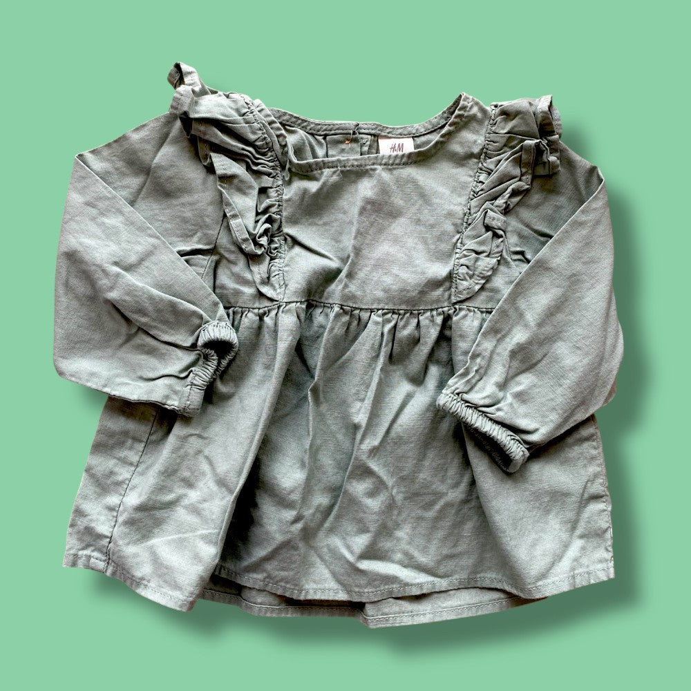 H&amp;M sage Green Top 4-6m