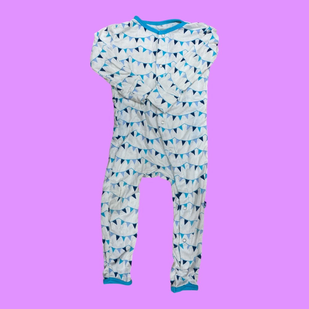 kickee pants white romper 12-18m