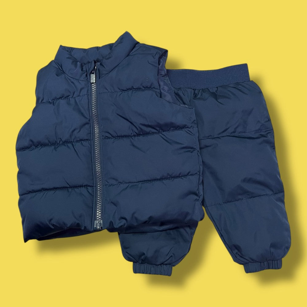 old navy snowpant vest set 3-6m