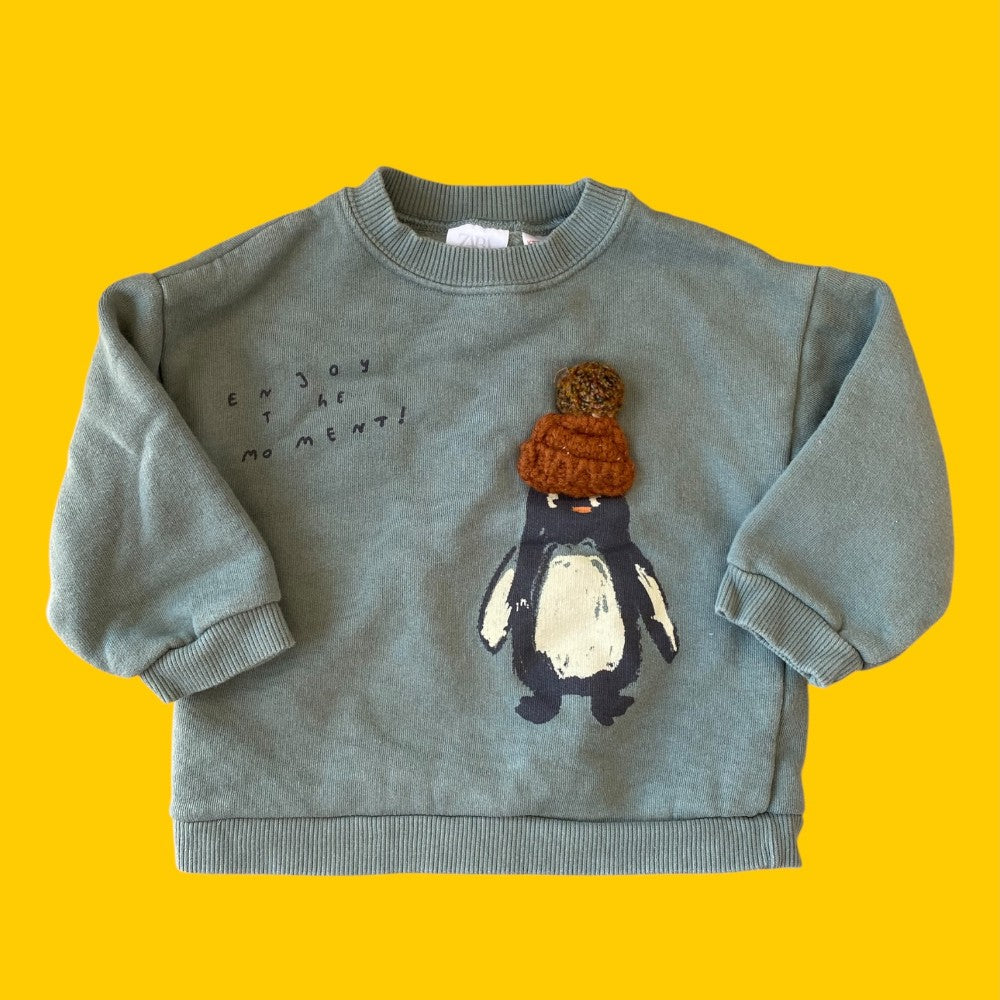 zara penguin top 9-12m