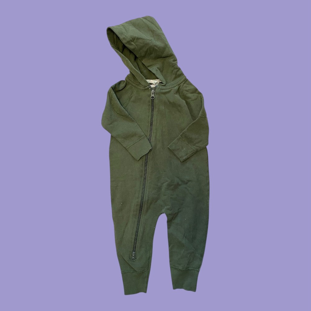 sapling green hooded romper 18-24m
