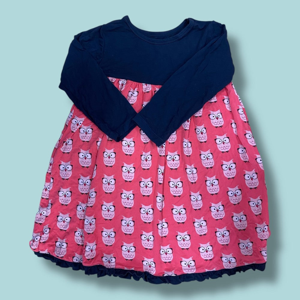 kickee pants owl dress 5/6y