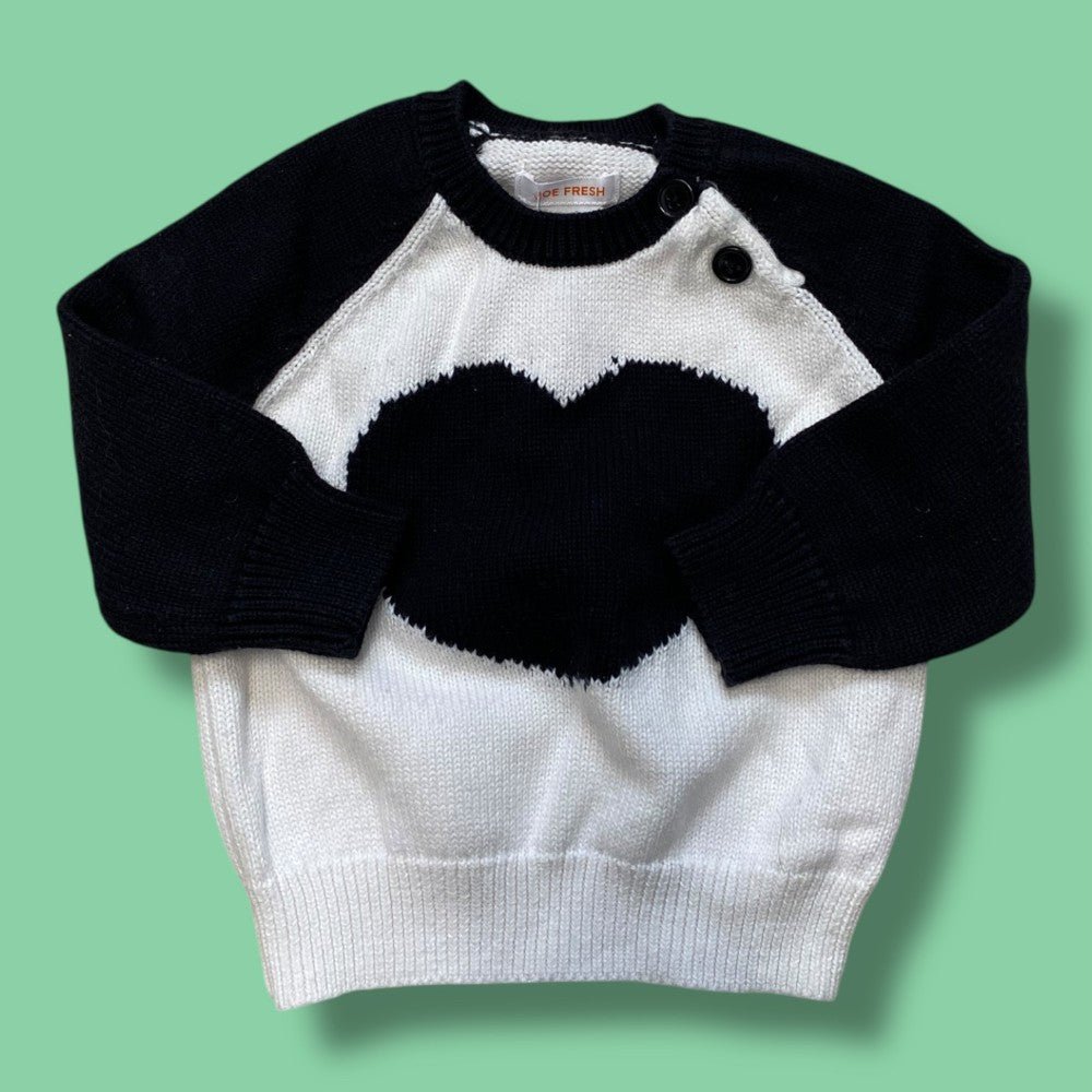 Joe Fresh Heart Sweater 6-12m