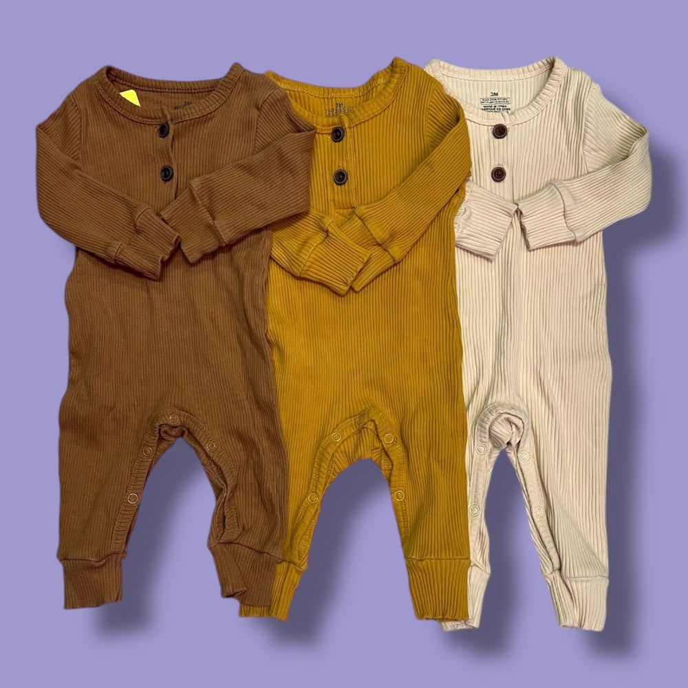 Ribbed Rompers x3 3m