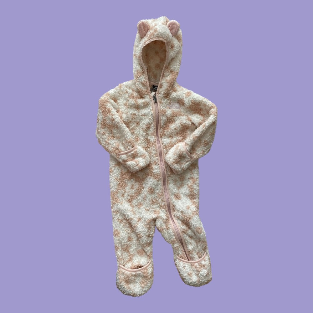 north face white pink warmsuit 6-12m