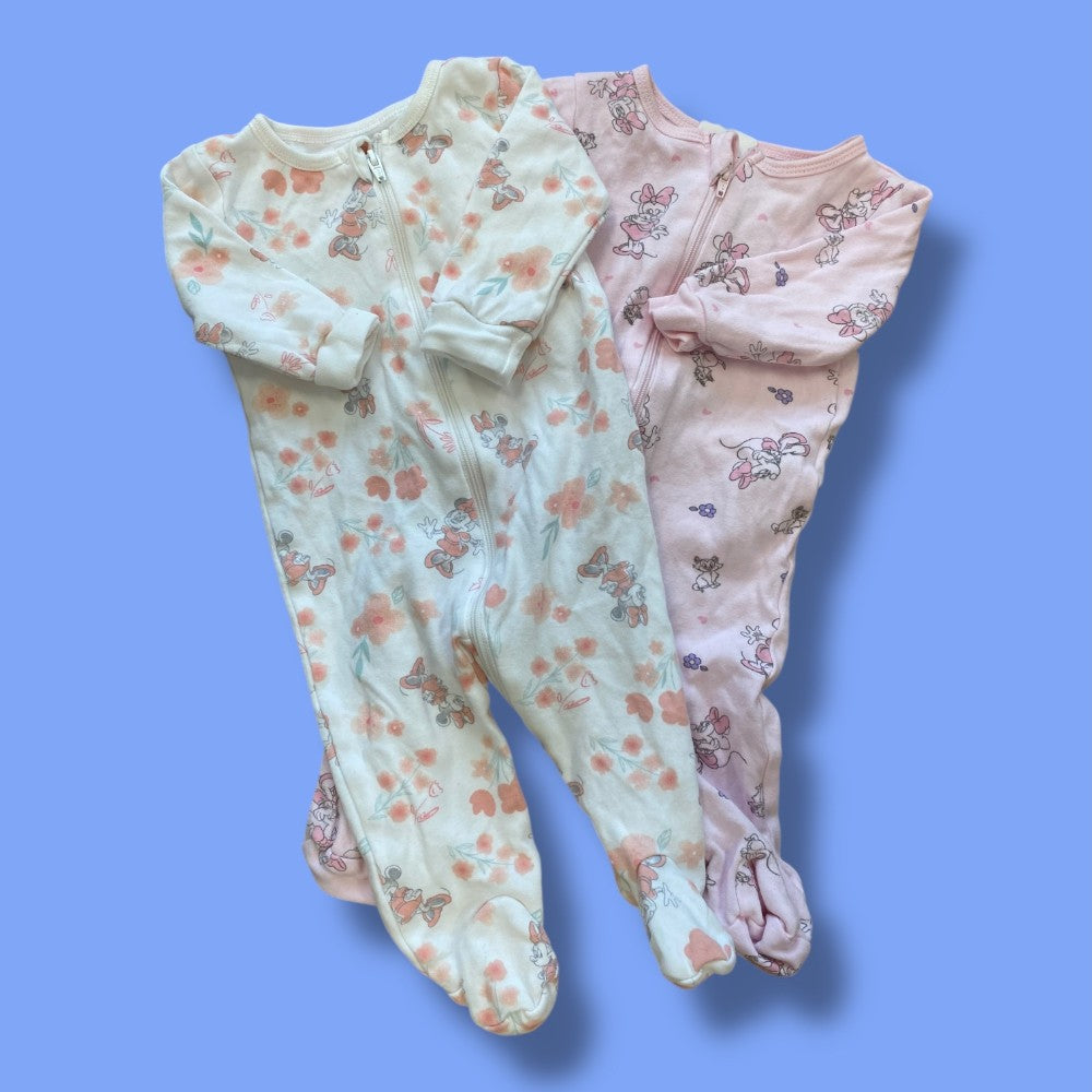 Disney Baby Set of 2 Sleepers 3-6m