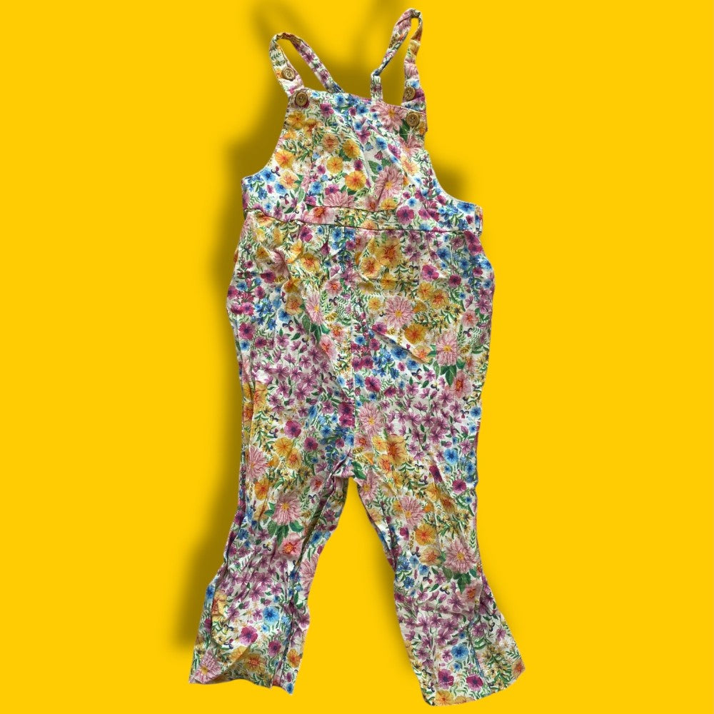 H&amp;M Floral overalls 12-18m