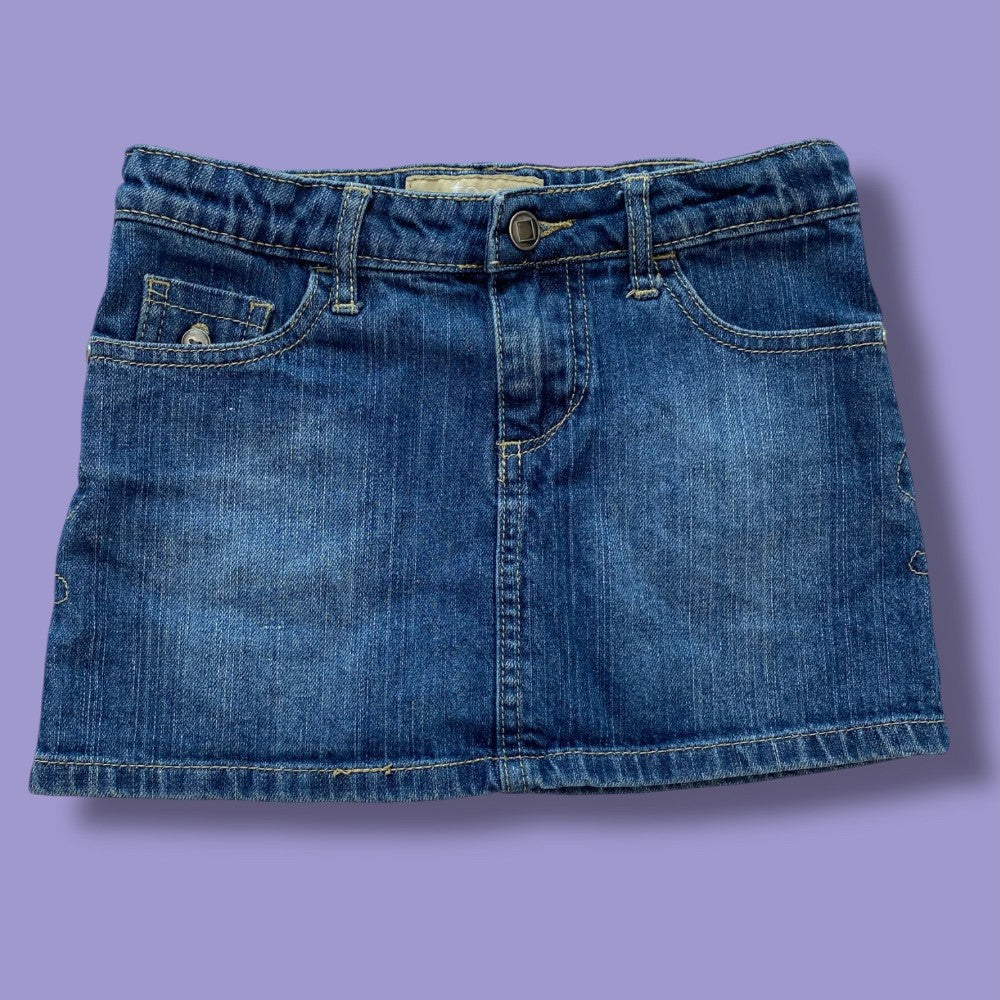 Tag Denim Skirt 7-8Y