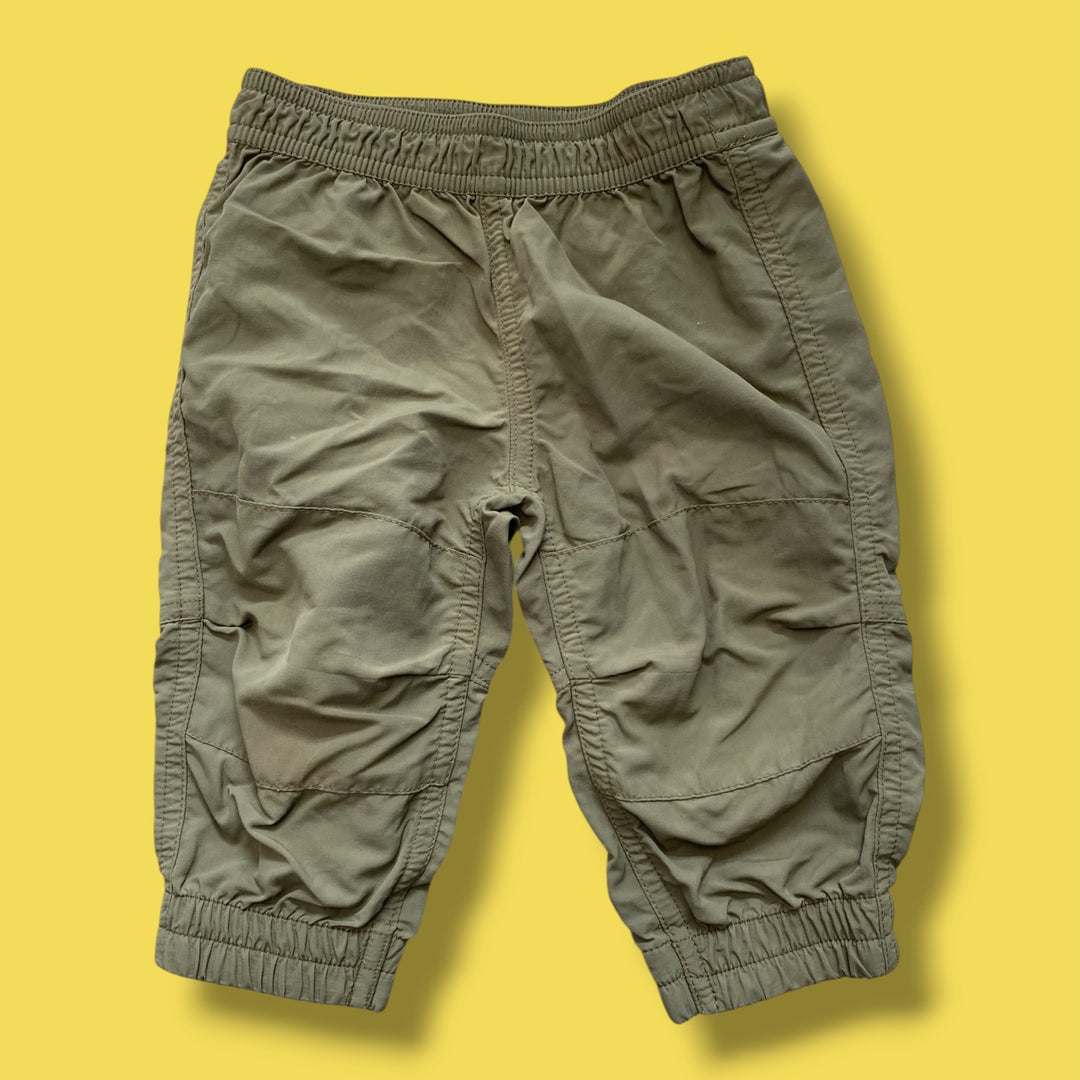 light green MEC parachute pants, 6m