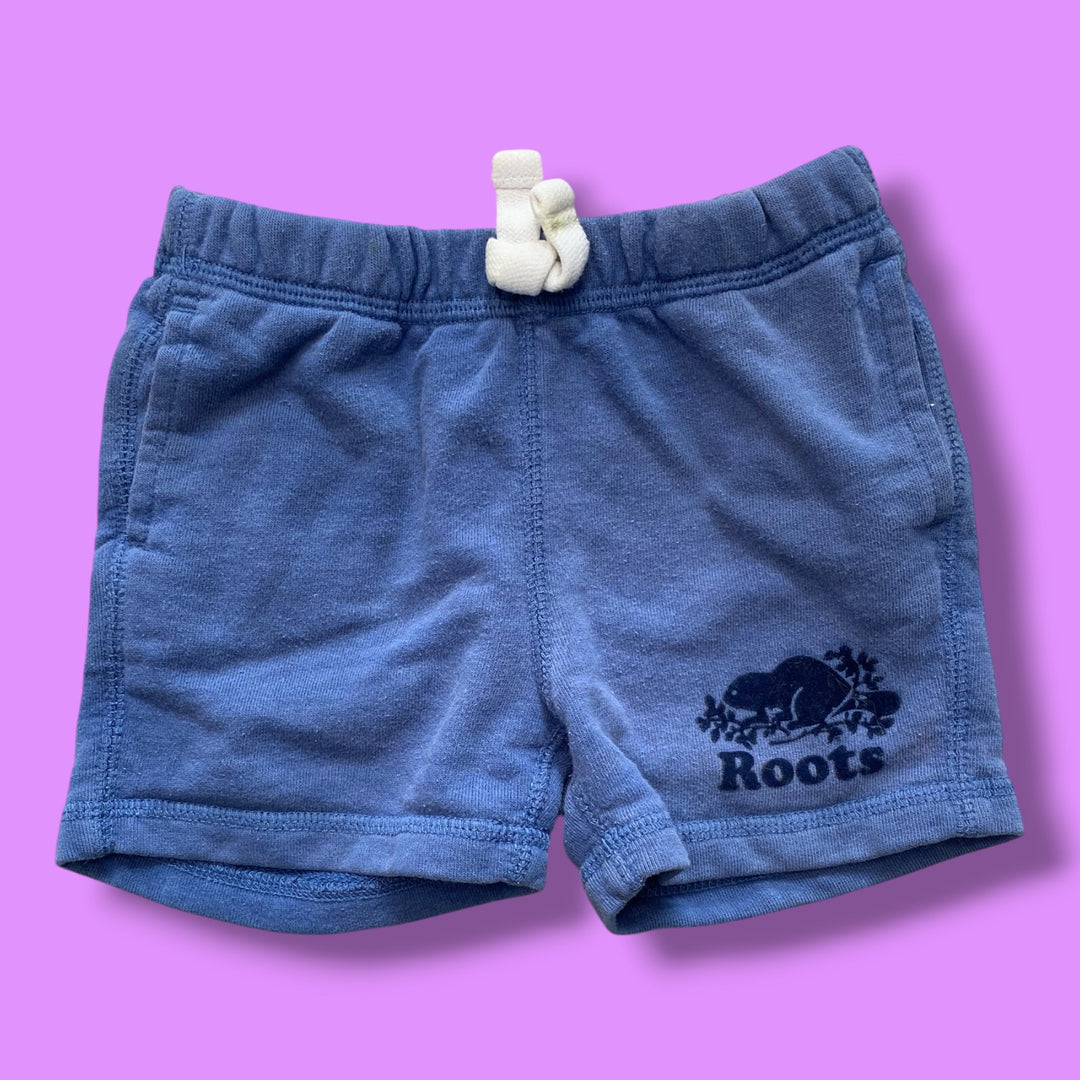 blue Roots shorts, 18-24m