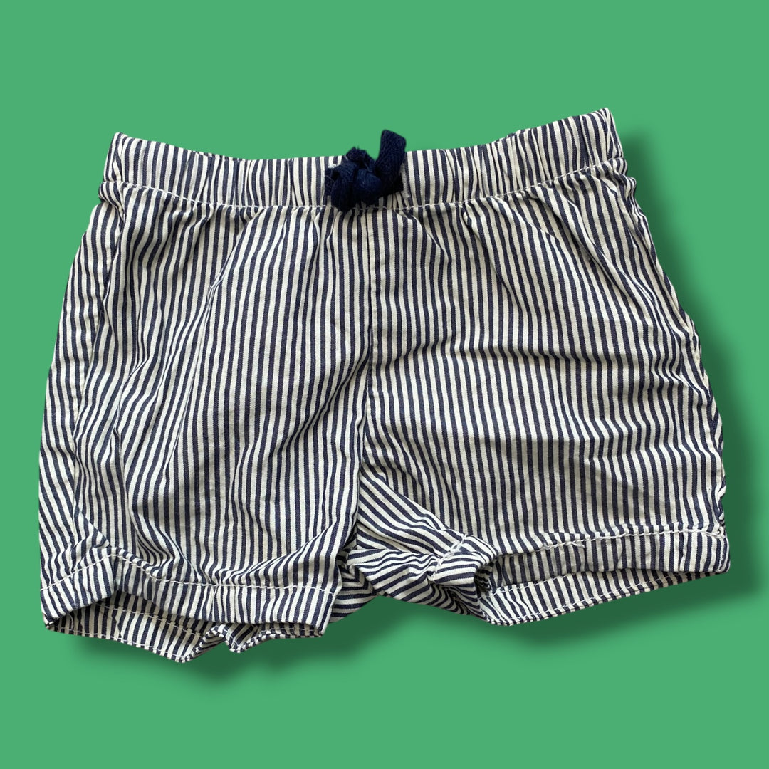 blue h&amp;m striped shorts, 4-6m