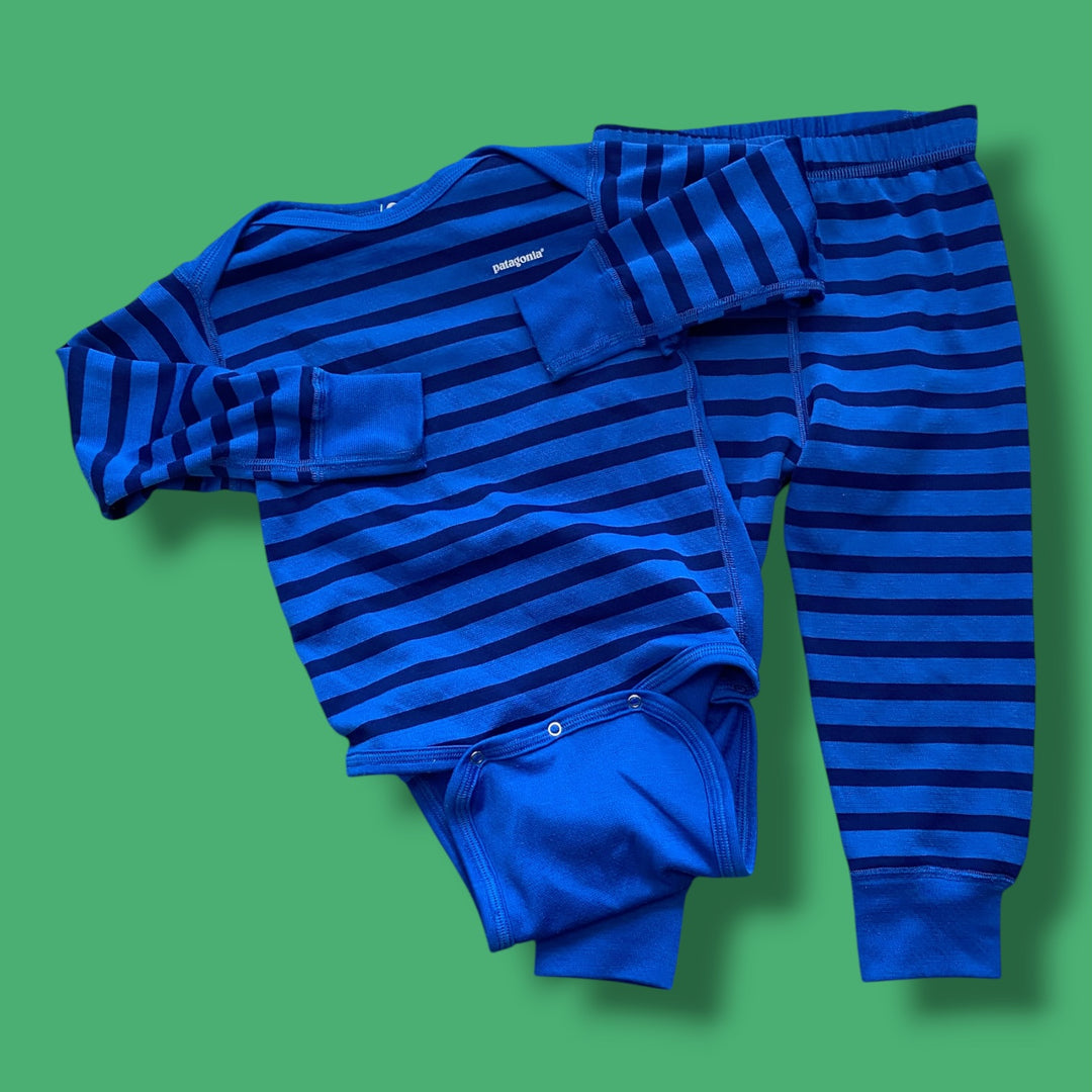 blue Patagonia capilene base layer set, 24M