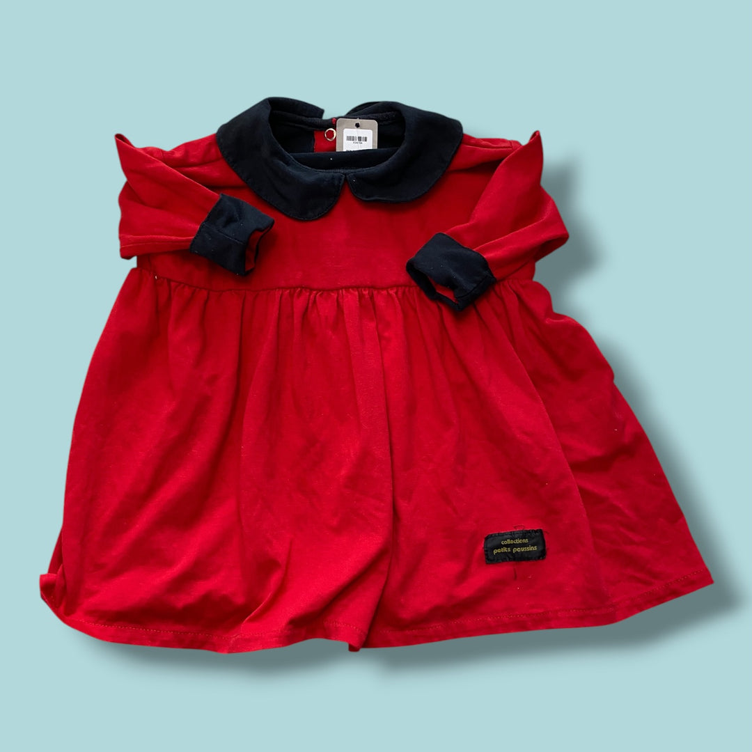 red  collared dress, 3Y