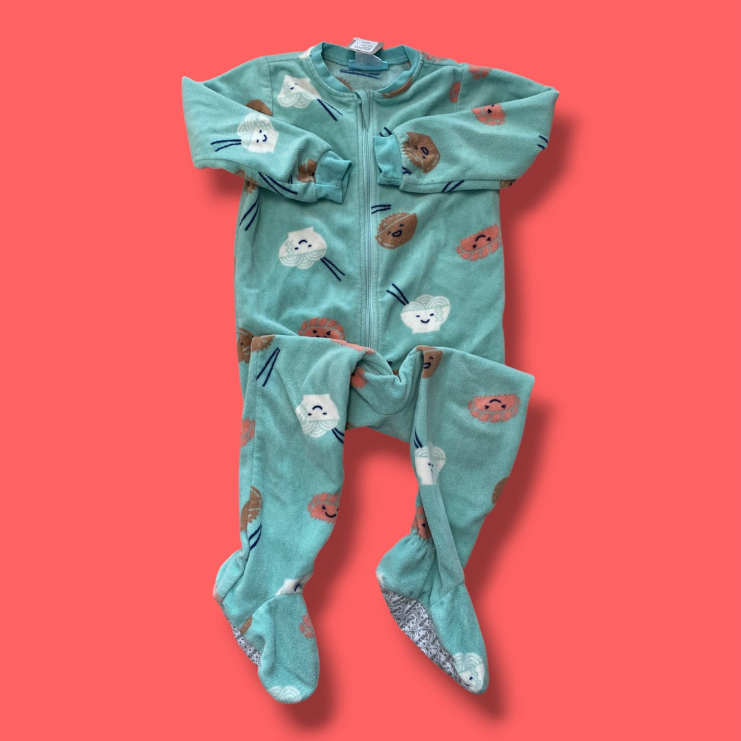 blue pekkle sushi fleece pjs, 3Y