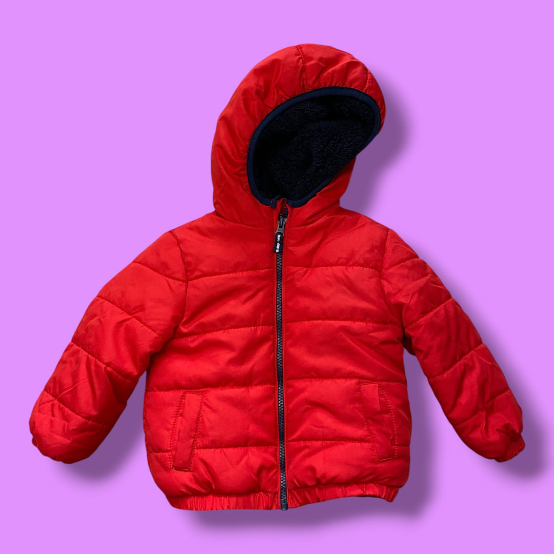 red oshko puffer jacket, 2Y