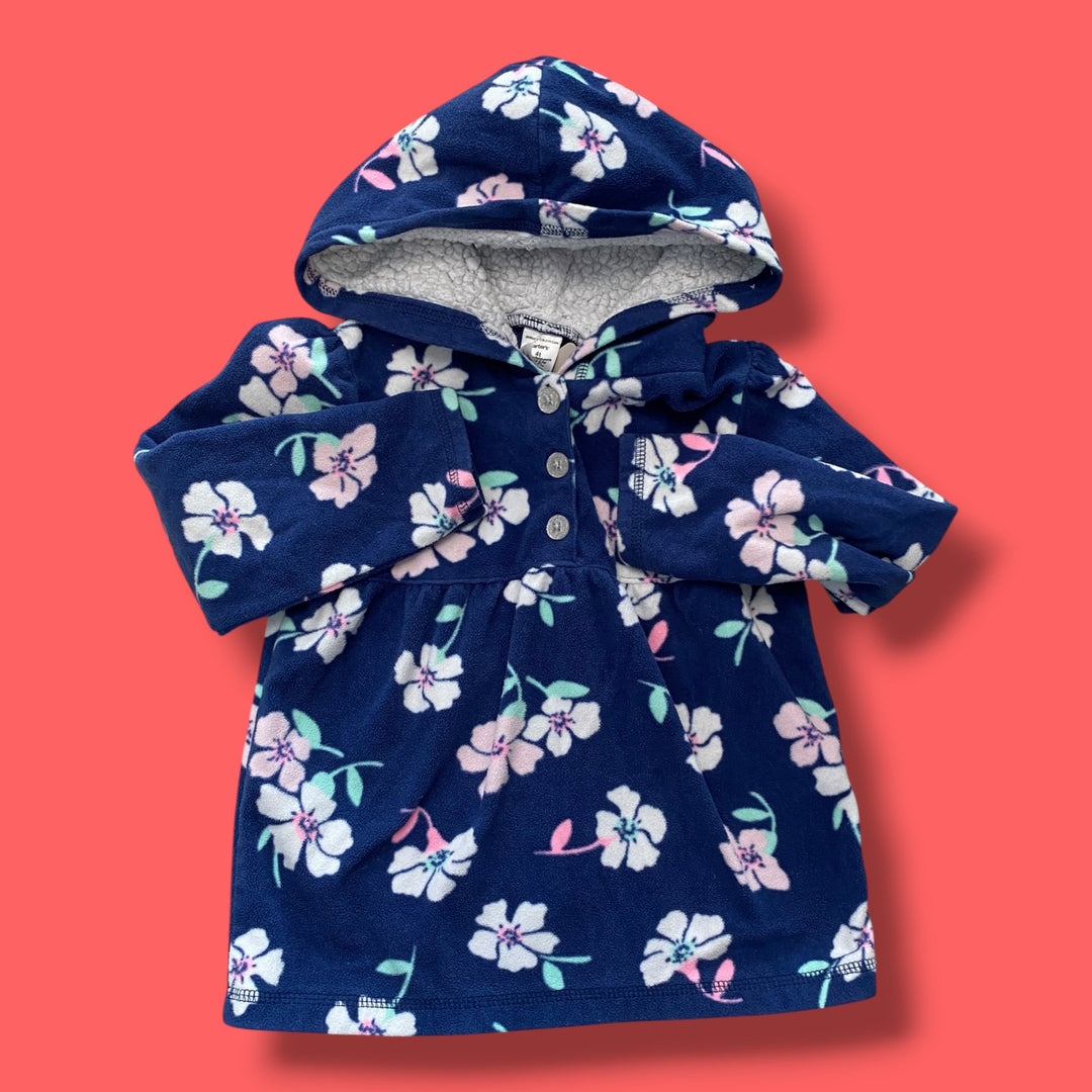 navy Carters floral hooded sweater, 4Y