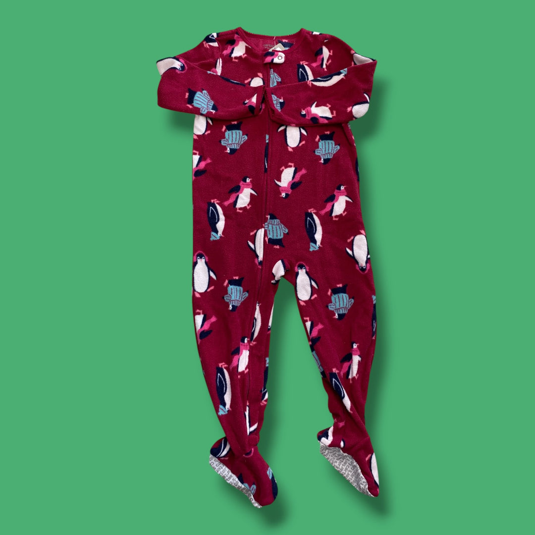 crimson Carters fleece penguin sleeper, 4Y