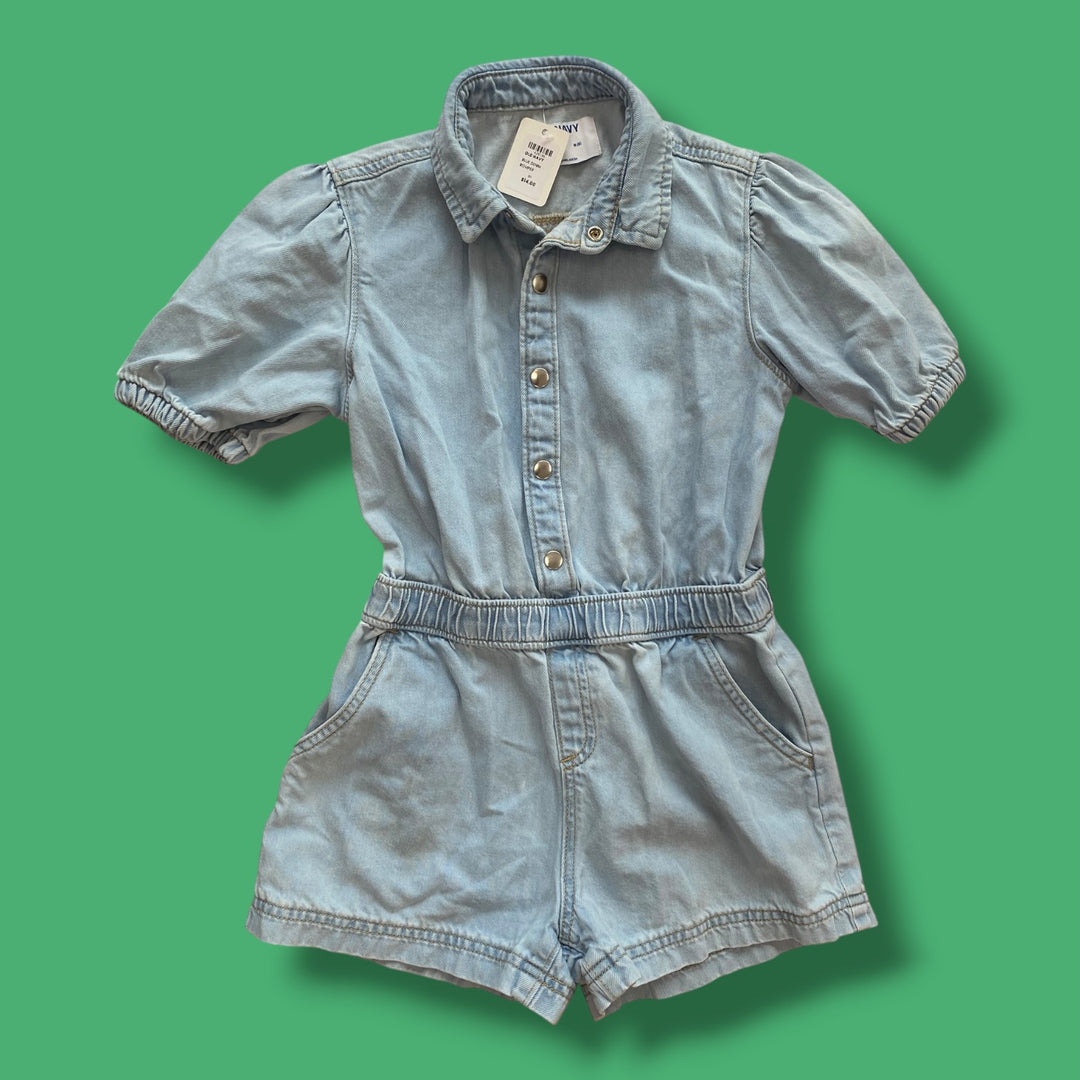 Blue Old Navy Denim Romper, 8Y
