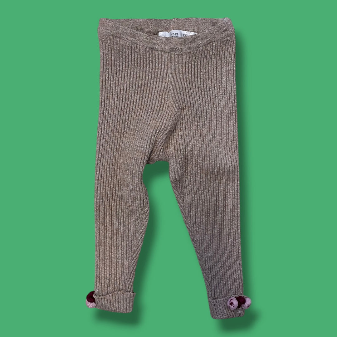 pink zara ribbed legging, 2/3y