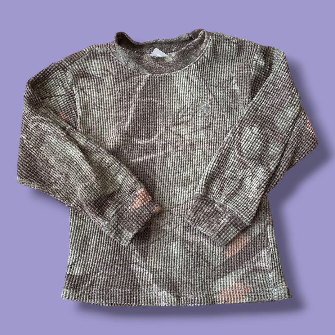 camo Abercrombie waffle knit long, 5/6y