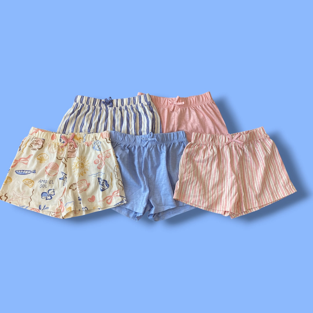 Pink/Blue H&amp;M Set of 5 shorts, 4-5Y