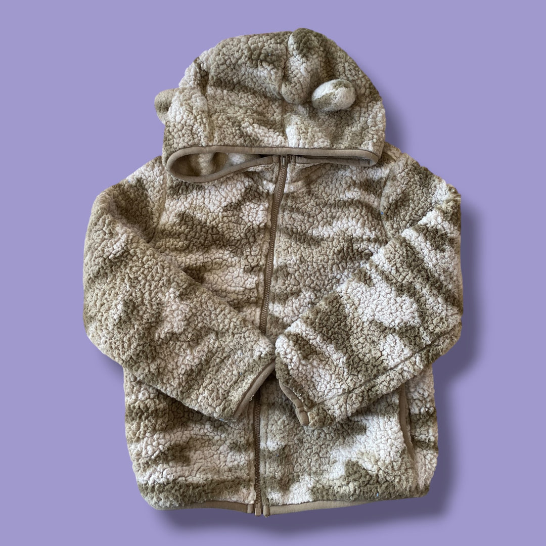 Camo Outdoor Kids teddy zip up, 4Y