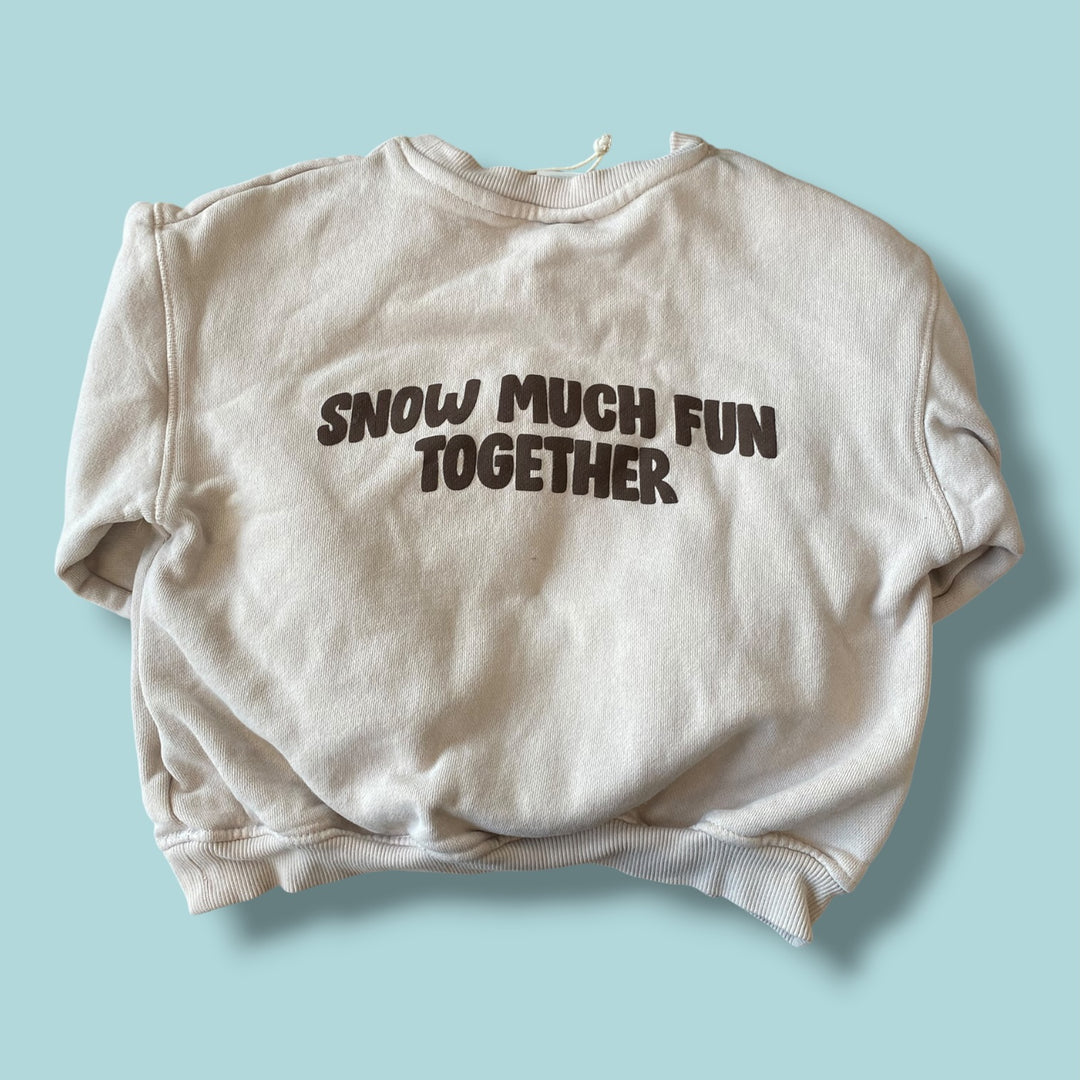 taupe Zara reindeer crewnexk sweater, 6y