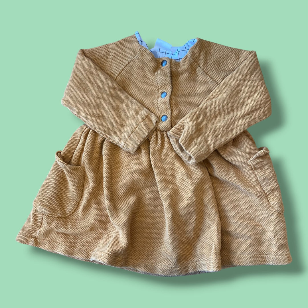 yellow Zara waffle knit dress, 2-3Y