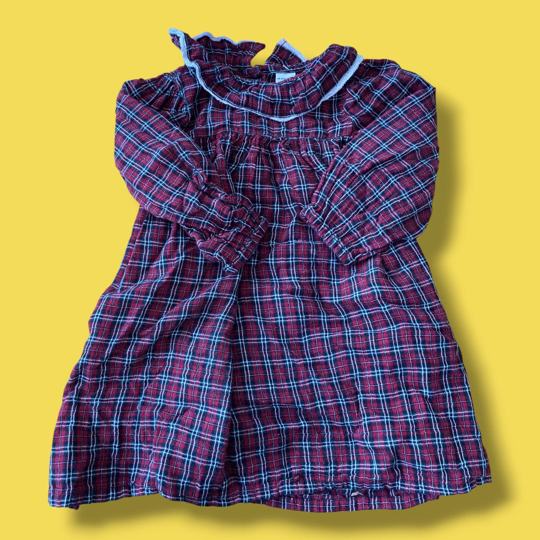 red/black H&amp;M plaid dress, 2-3Y