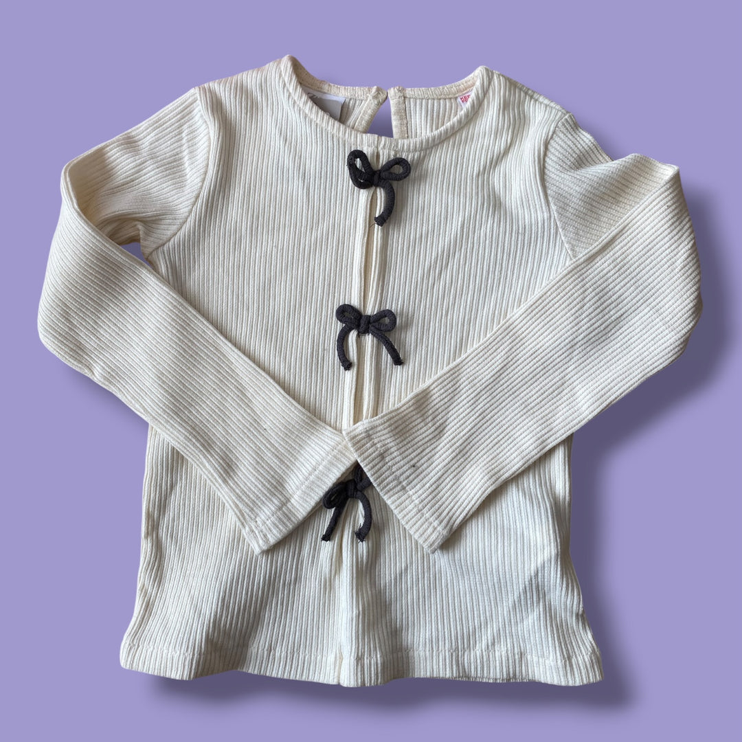 cream Zara ribbed long sleeve, 4Y