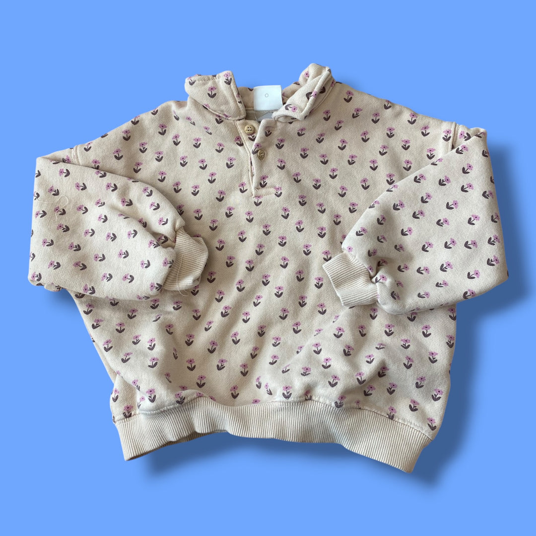 peach Zara floral sweater, 4Y