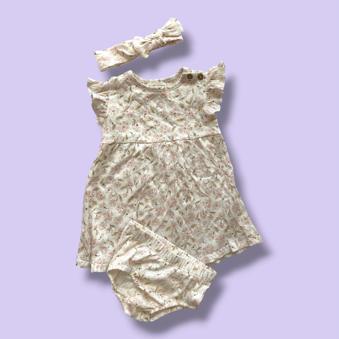 cream willow&amp;whimsy dress set, 2y