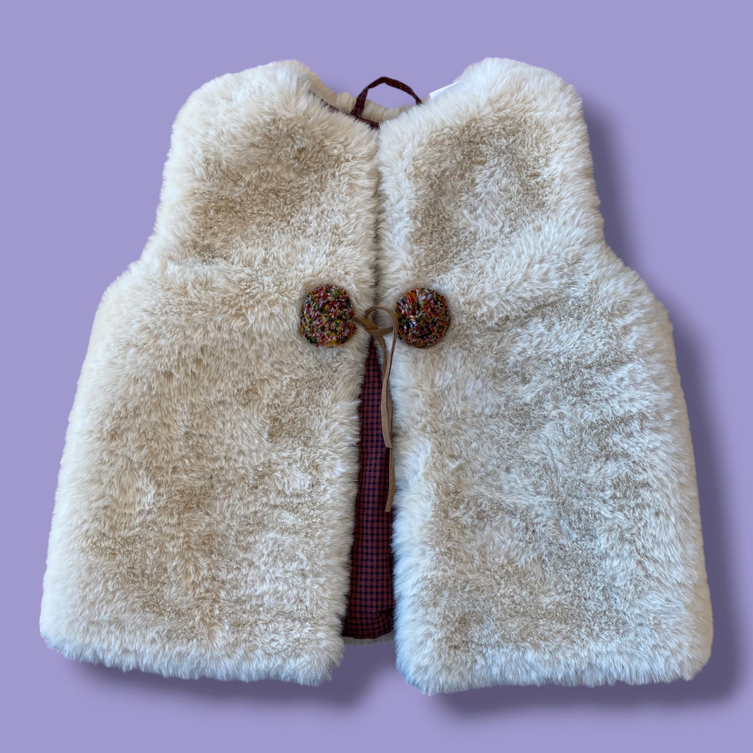 cream Zara fuzzy vest, 12-18m