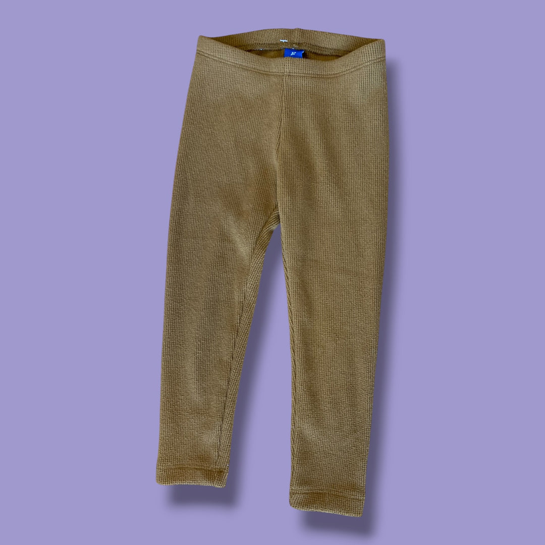 yellow Old Navy waffle knit leggings, 3Y