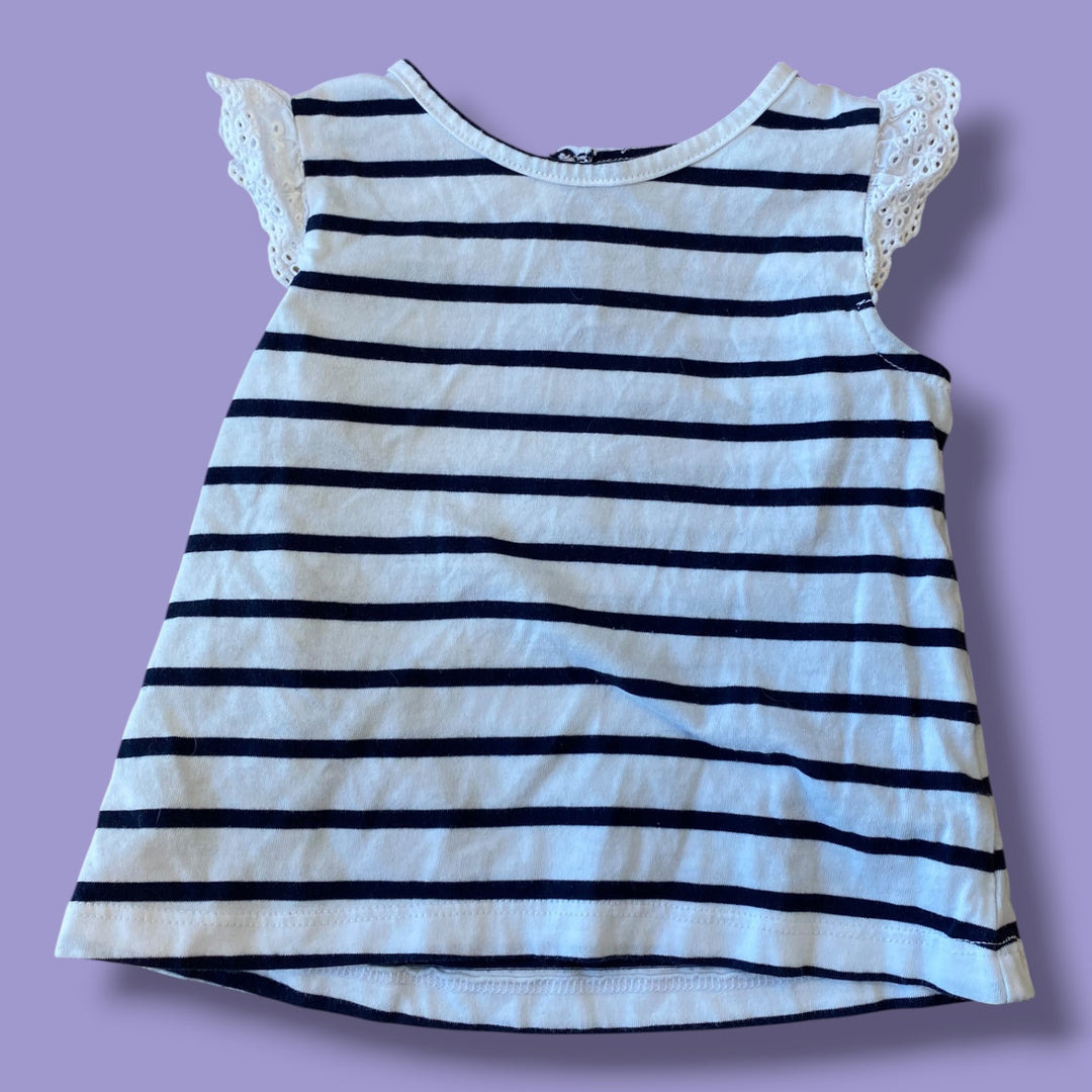 Blue/White Joe Fresh striped tank, 12-18m