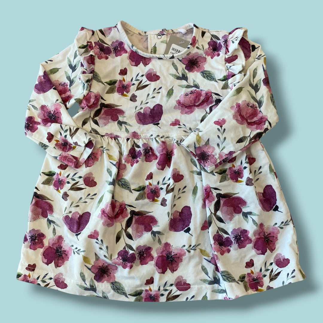 White Coccoli floral dress, 9m