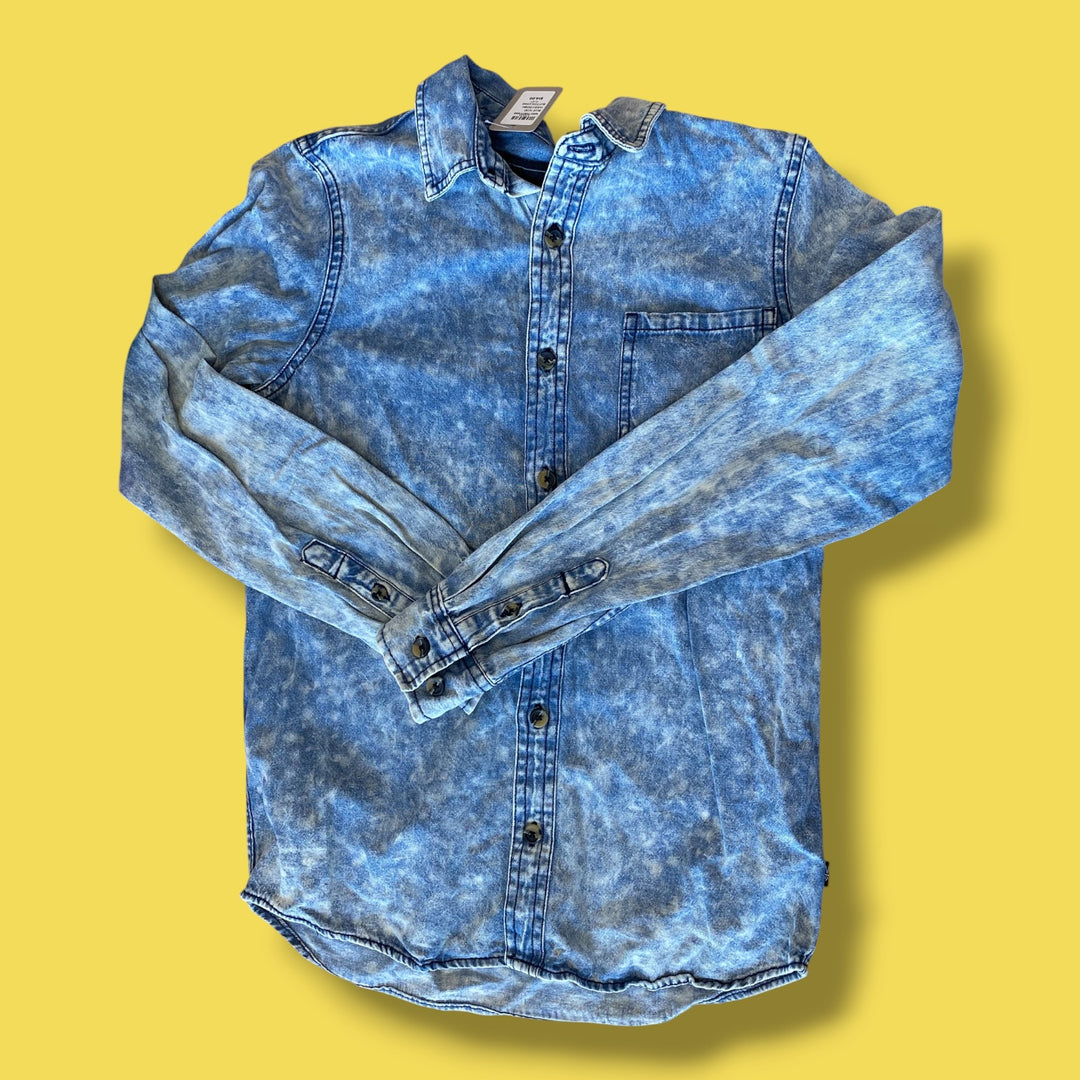 blue West Forty Nine acid wash denim button long, 10-12Y