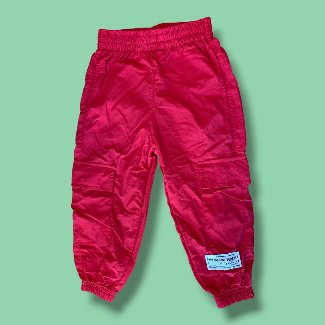 Red Giving Movement cargo pants, 2-3Y