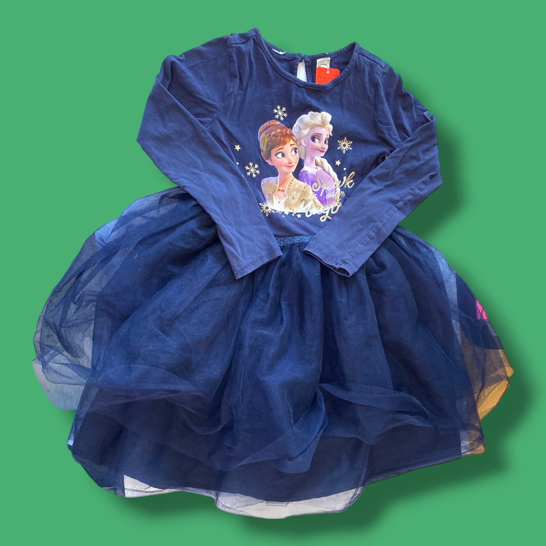 blue h&amp;m elsa dress, 7/8y
