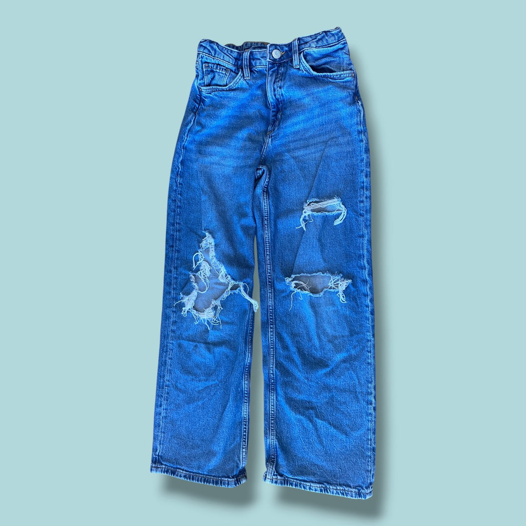Blue H&amp;M ripped jeans, 10-11Y