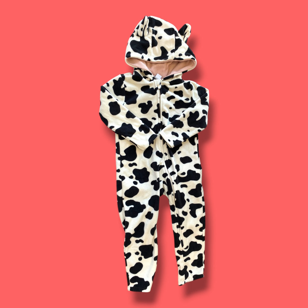 white old navy cow romper, 4y