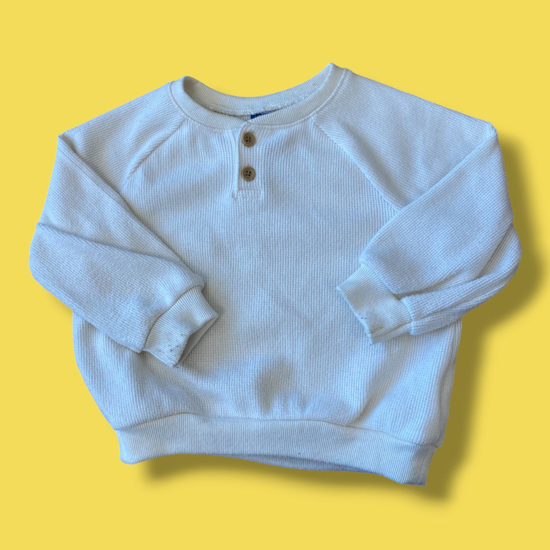 cream Old Navy waffle knit long, 18-24m