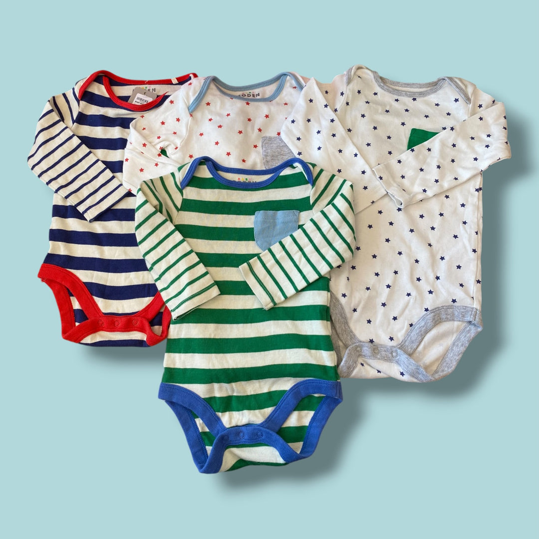 Baby Boden set of 4 bodysuits, 12-18m