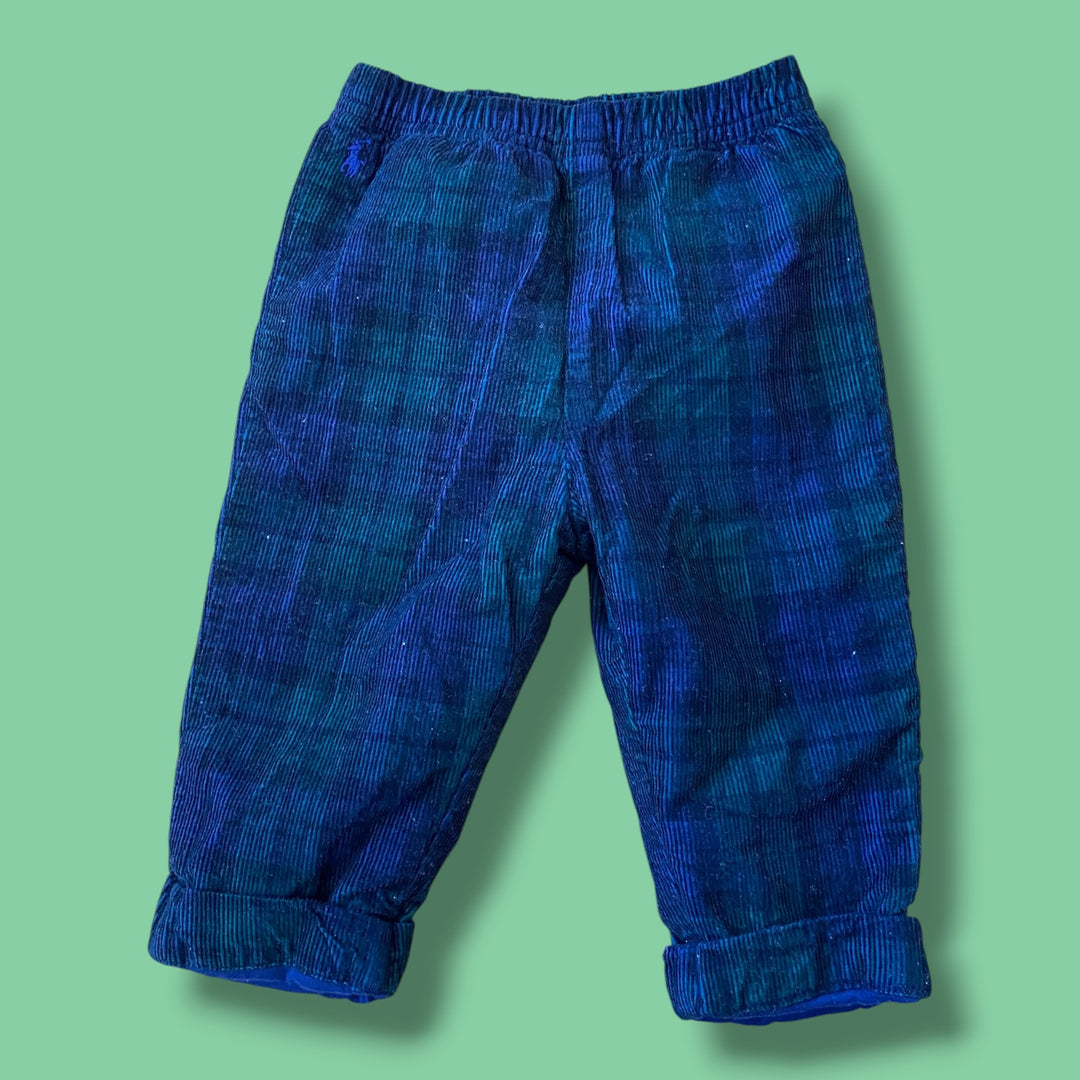 green Ralph Lauren plaid ribbed pants, 12m