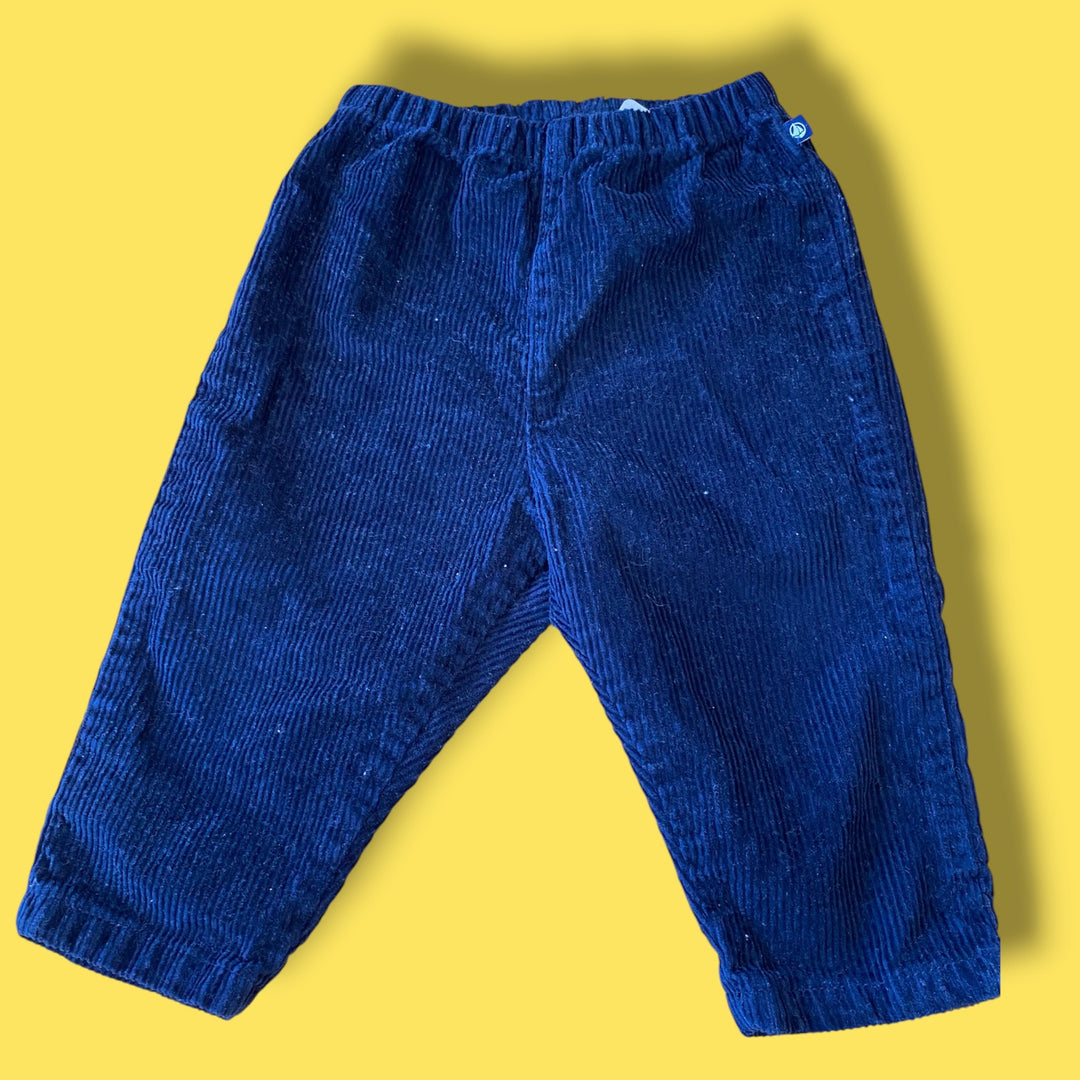 Blue Petit Bateau ribbed pants, 18m
